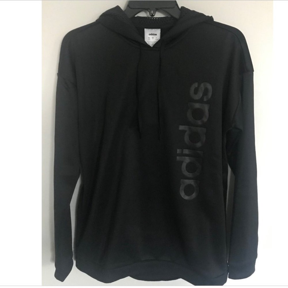 New Adidas Women’s Athleisure Sweatshirt Hoodie Black Size S